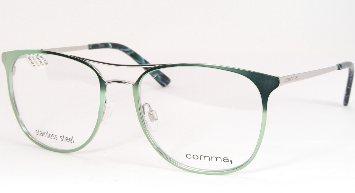 COMMA, 70054 Col.50 Vert/Argent Lunettes Uniques Monture De Lunettes 52-... - $135.62