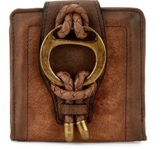 NWT Justin Western Cowgirl Wallet Leather Brown Braided  Accent 4x4”- We... - $25.00