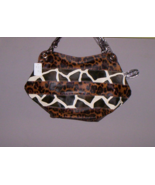 Giraffe &amp; Cheetah Design Handbag Tote Purse 2-Handle Brown/Black New w/T... - £17.50 GBP