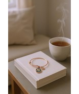 Rose Gold Elephant Charm Pendant Bangle Bracelet - $149.78 MXN