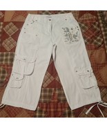 Georgiou Studio Brand ~ Size 2 ~ White Capri&#39;s ~ 100% Cotton - $35.80 CAD
