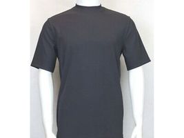 Mens Dressy T-Shirt  Log-In Uomo  Crew Neck Corded Short Sleeves 218 Charcoal image 2