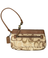 Coach Classic Vintage Signature Monogram Wristlet Purse Handbag Brown - $22.00