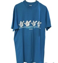 VTG Stedman T-shirt Mens XL 80s Hang Loose Hawaii Blue Surf Beach Single... - £18.88 GBP