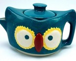 Vintage Ceramic Owl Head Teapot Unique &amp; Brightly Colored - $36.58