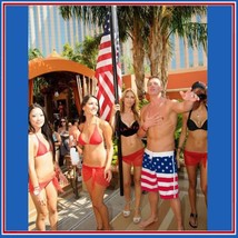 Men's All American USA Flag Swim Beach Board Trunks in Red White n Blue or Black