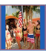 Men&#39;s All American USA Flag Swim Beach Board Trunks in Red White n Blue ... - £29.62 GBP