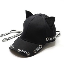Cool Cat Ears Caps Cute Long Strap Cap Women Streamer Cap Men&#39;s  Baseball Cap  D - £22.62 GBP