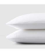Sferra Leonardo White King Pillowcases Pair Solid 100% Cotton Percale It... - $123.97 CAD