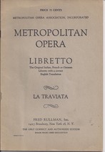 Metropolitan Opera Libretto &quot;La Traviata&quot;   Richard Wagner - £3.95 GBP
