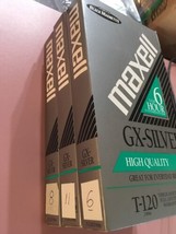 Maxell T-120 Gx-silver High Quality Used VHS Tapes Lot Of 3 - £7.88 GBP