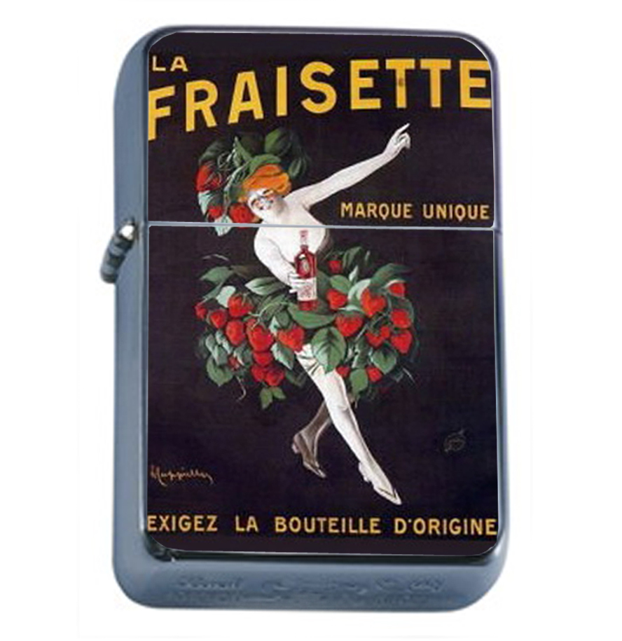 Italian Illustration Woman Wearing Strawberries Oil Lighter 220
