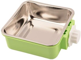 Stainless Steel Pet Crate Bowl Removable Cage Hanging Bowls with Bolt Holder for - £74.93 GBP