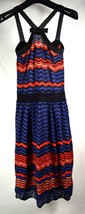 Missoni Womens Dress Zig Zag Knit Ribbon Purple Red Black 36 Italy - £156.43 GBP