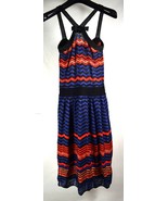 Missoni Womens Dress Zig Zag Knit Ribbon Purple Red Black 36 Italy - £155.69 GBP