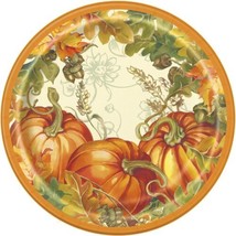 Traditional Thanksgiving Turkey Pumpkin 8 Ct 7 in Dessert Cake Plates - £3.43 GBP
