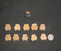 LOT of 10  MINIATURE Unfinished  Wood St Patricks  POT Of GOLD NEW - £2.36 GBP