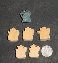 LOT of 5  MINIATURE Unfinished  Wood COFFEE POT  NEW - $2.50