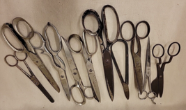 Lot of 11) Antique Scissors Wick Trimmer, Barber, Keen Kutter, Sewing, G... - $46.71