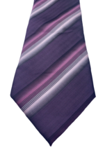 Van Heusen Tie Purple Gray Black Stripe Textured 3.5&quot; Wide Wedding Career - $15.49