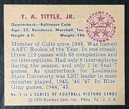 1950 Bowman #5  Y. A. Tittle Reprint - MINT - Baltimore Colts - £1.55 GBP