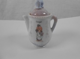 Vintage Precious Moments 1995 Teapot Shape Spice Jar Enesco GINGER 4&quot; - £6.04 GBP