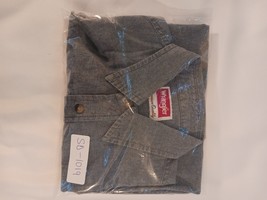 Wrangler Premium Quality Cotton Shirt Men's Blue Short Sleeve Button-Up Small image 9