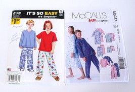 2 Children Sewing Patterns 1 Unused McCall&#39;s &amp; 1 Used Simplicity - Pajamas - $5.00