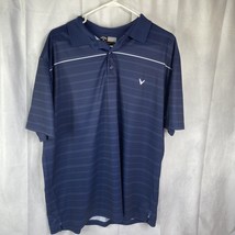 Callaway Opti-Dri Golf Shirt Mens XL Blue/white Striped EUC - £17.84 GBP