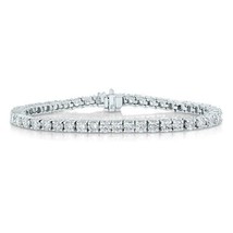 7.25&quot; Round Cut D/VVS1 Diamond Tennis Bracelet 14k White Gold Over 7 Ct Ladies - £159.85 GBP