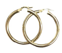 1&quot; Women&#39;s Earrings 14kt Yellow Gold 392219 - £62.22 GBP