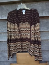 Dorby Womens Small/Medium Brown Geometric Sweater Bell Sleeve Boho Open - £15.67 GBP