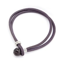 EORC Wrap Bracelet with Faceted Garnet Beads on Genuine Purple Nappa Lea... - £20.74 GBP