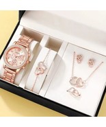 6 Piece Rose Gold Luxury Wristwatch Set For Women Brand New Fast Free Sh... - £13.38 GBP