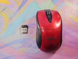 Logitech M525 Red Wireless Mouse (FOR PARTS) with USB Receiver - $93.22 MXN