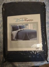 Bella Russo Queen 3 Pc. Reversible Coverlet and Shams Set Navy Blue &amp; Gr... - $14.39