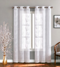 Set of Two 84&quot;  White Boho Embroidered Window Panels - $3,626.88 MXN