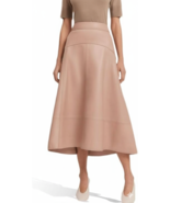 Moda Bebé Rosa Cuero Causal Mujeres Falda de Piel de Cordero Genuino Ele... - €115,07 EUR+