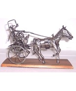 Handmade Metal Sulky, Man &amp; Horse Sculpture Art Display Rancho&#39;s Cordoba... - $400.00