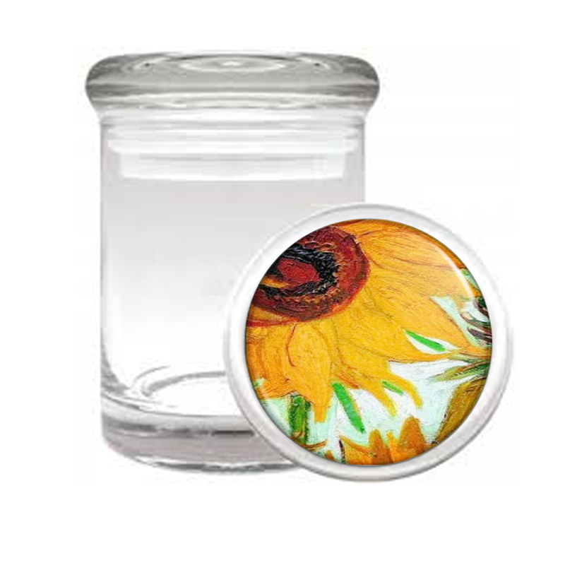 Vincent Van Gogh Sunflowers Medical Glass Jar 007