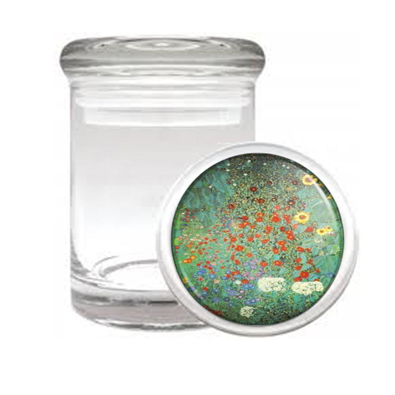 Gustav Klimt Garden Sunflowers Medical Glass Jar 012 - $14.48