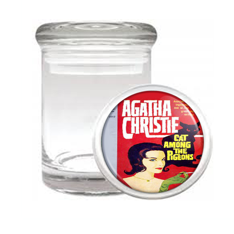 Agatha Christie Cat Among Pulp Medical Glass Jar 259
