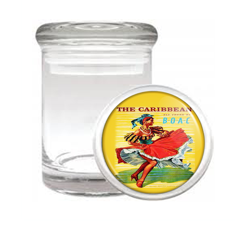 Caribbean Vintage Travel Poster Medical Glass Jar 387