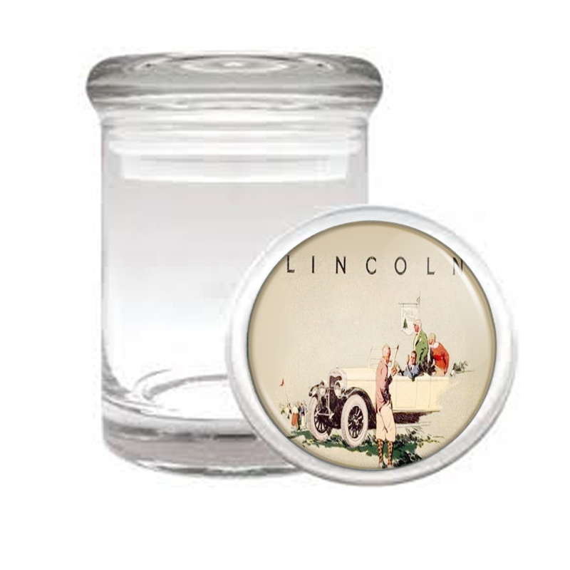 Lincoln Car 1920s Vintage Ad Medical Glass Jar 431 - $14.48