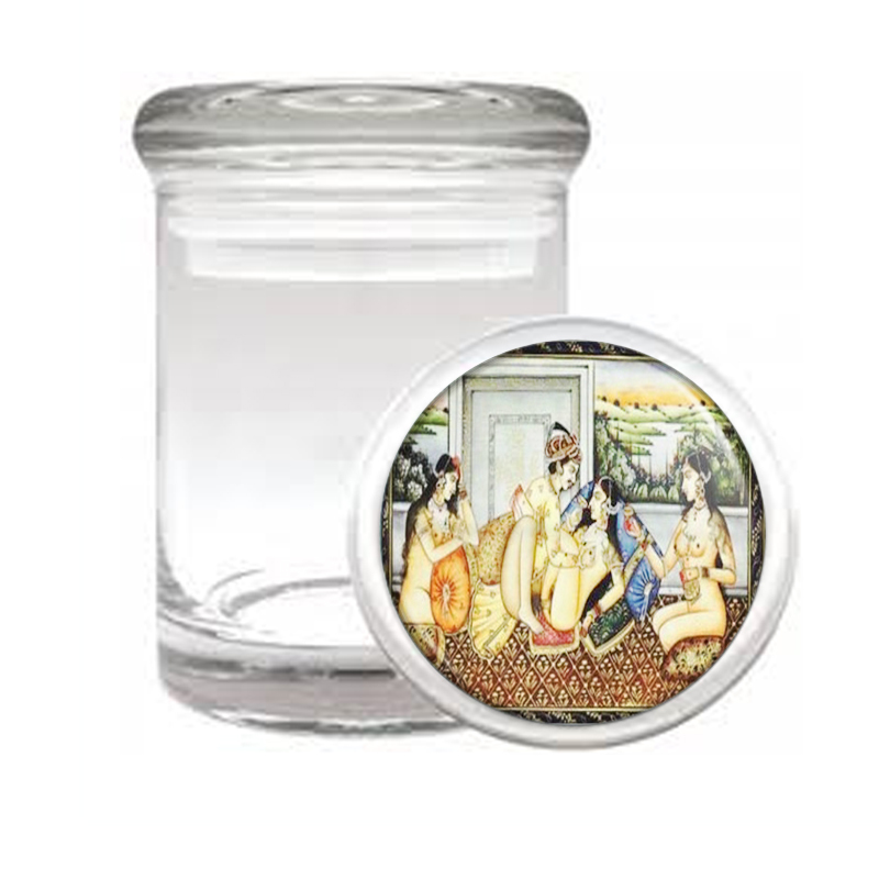 Kama Sutra Erotic Indian Art Medical Glass Jar 525