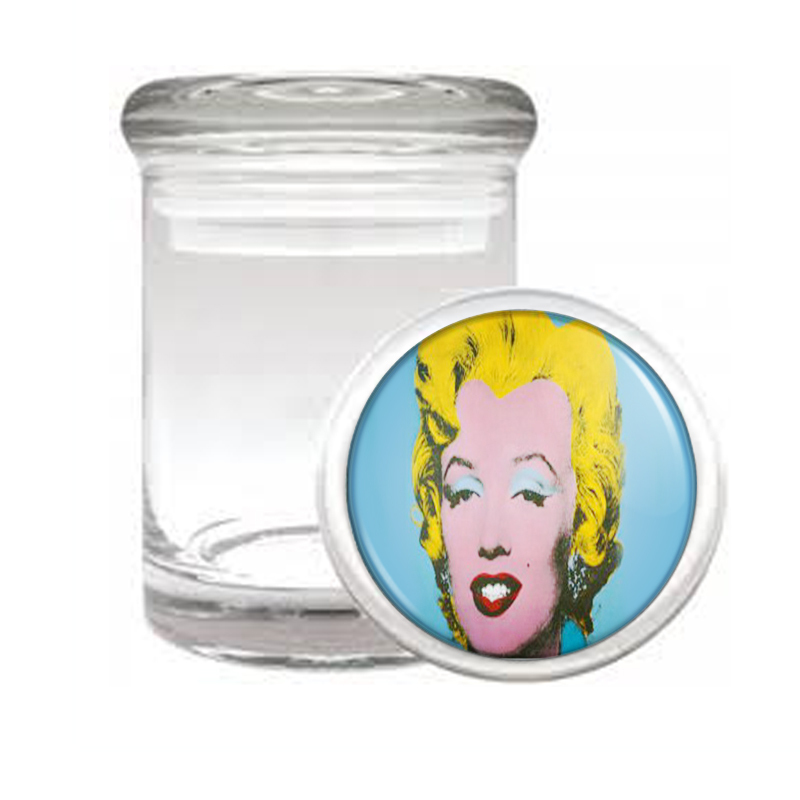 Andy Warhol Marilyn Monroe Blue Medical Glass Jar 565