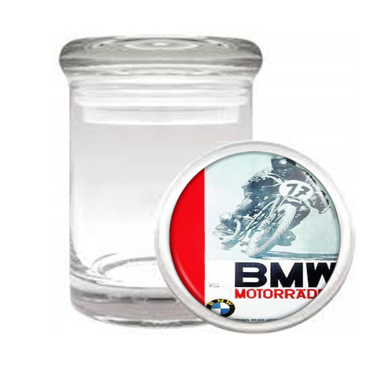 BMW Motorcycle Vintage Poster Medical Glass Jar 576