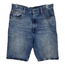 Levis Mens Shorts Size 34 569 Loose Fit Shorts Light Wash Denim 11.5&quot; In... - £16.76 GBP
