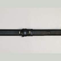 Mens VALENTINI Leather Belt Automatic Adjustable Removable Buckle RT008 Black image 3
