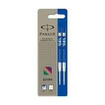 Parker Quink Ballpoint Pen Gel Ink Refills, Medium Point - Blue, Pack of 2  - $20.00